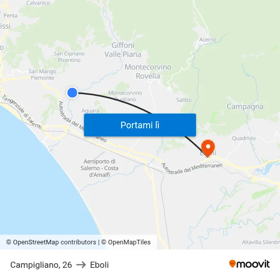 Campigliano, 26 to Eboli map