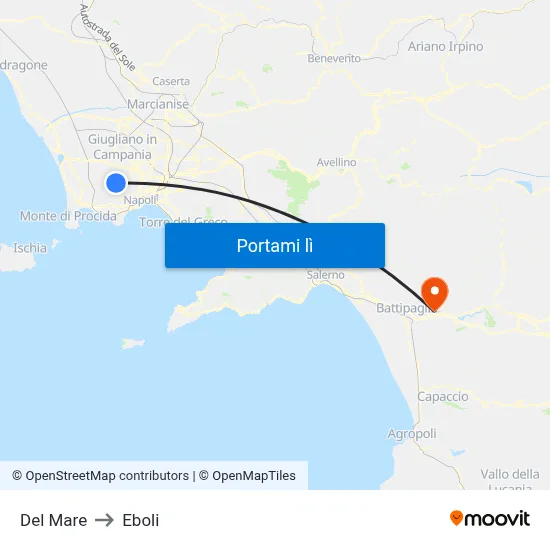 Del Mare to Eboli map