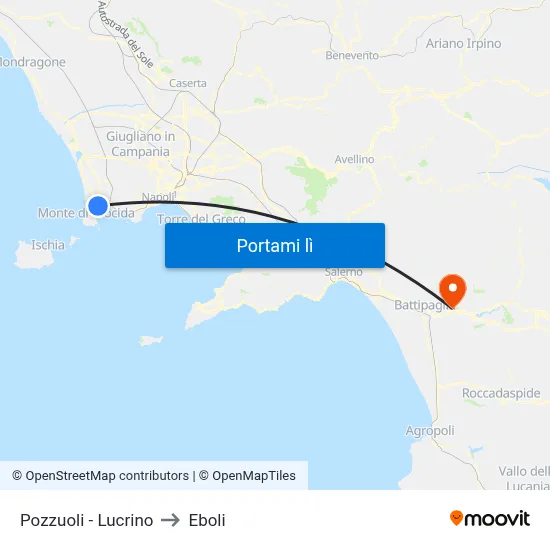 Pozzuoli - Lucrino to Eboli map