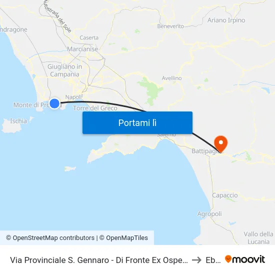 Ipsar Petronio - Ex Ospedale to Eboli map