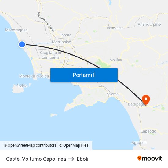 Castel Volturno Capolinea to Eboli map