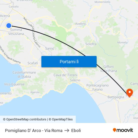 Pomigliano D' Arco - Via Roma to Eboli map