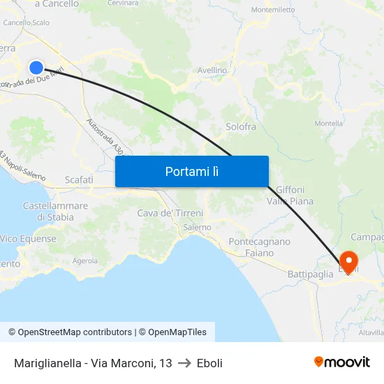 Mariglianella - Via Marconi, 13 to Eboli map