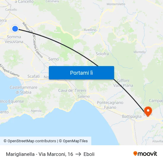 Mariglianella - Via Marconi, 16 to Eboli map