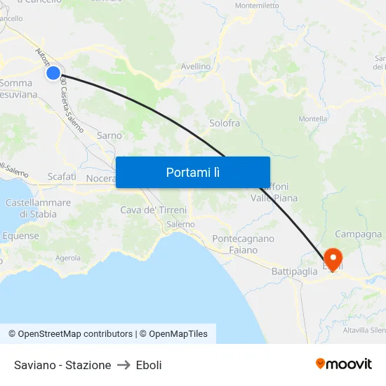 Saviano - Stazione to Eboli map