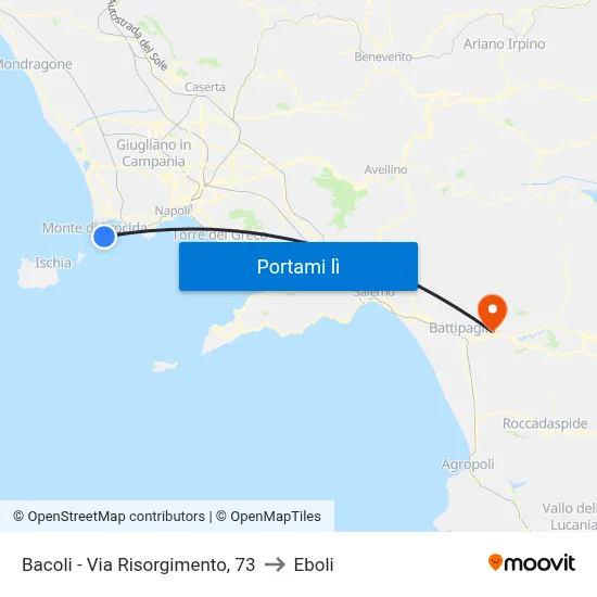 Bacoli - Via Risorgimento, 73 to Eboli map