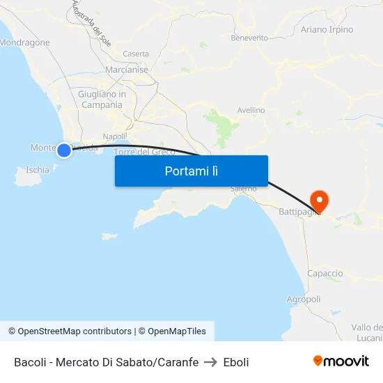 Bacoli - Mercato Di Sabato/Caranfe to Eboli map