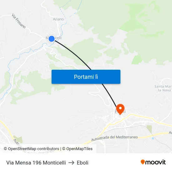 Via Mensa 196 Monticelli to Eboli map