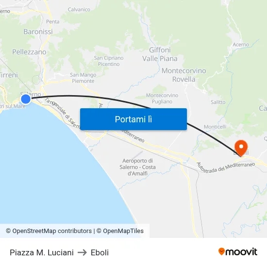 Piazza M. Luciani to Eboli map