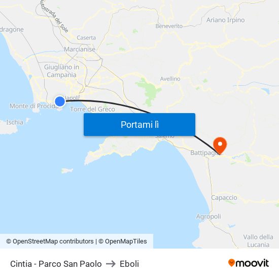 Cintia - Parco San Paolo to Eboli map