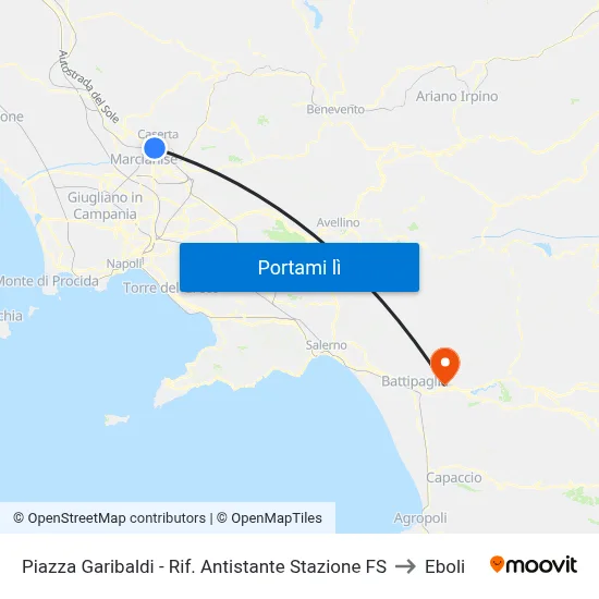 Piazza Garibaldi - Rif. Antistante Stazione FS to Eboli map