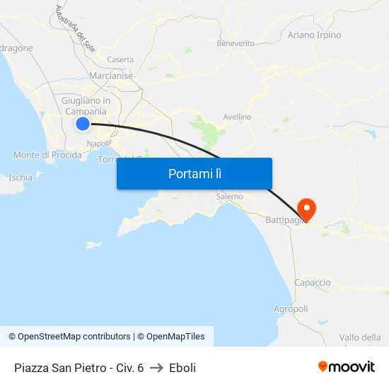 Piazza San Pietro - Civ. 6 to Eboli map