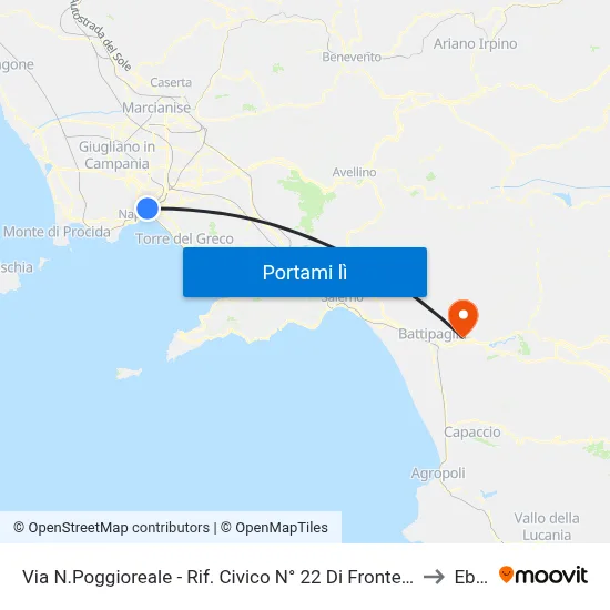 Via N.Poggioreale - Rif. Civico N° 22 Di Fronte Carcere to Eboli map