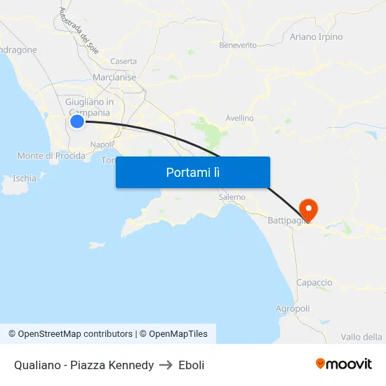 Qualiano - Piazza Kennedy to Eboli map