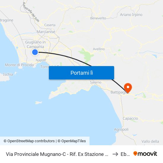Via Provinciale Mugnano-C - Rif. Ex Stazione Alifana to Eboli map
