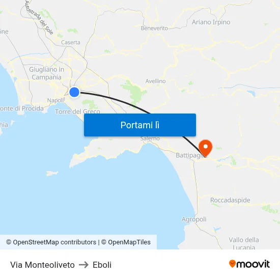 Via Monteoliveto to Eboli map