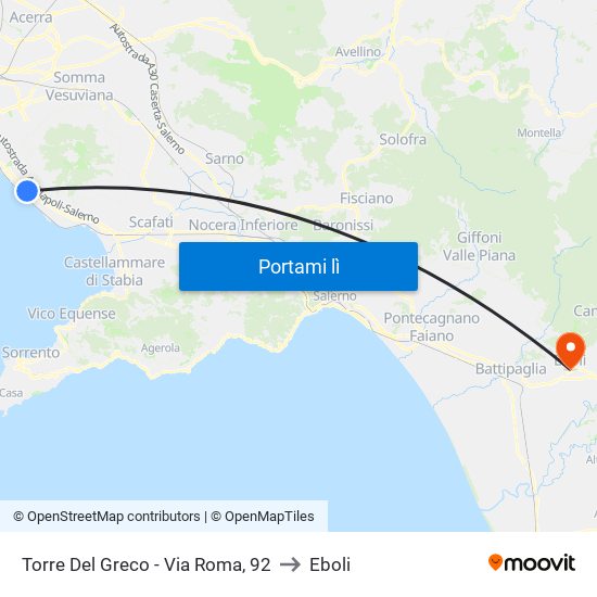 Torre Del Greco - Via Roma, 92 to Eboli map