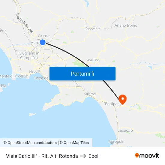 Viale Carlo Iii° - Rif. Alt. Rotonda to Eboli map