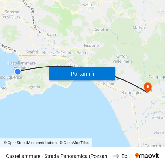 Castellammare - Strada Panoramica (Pozzano) to Eboli map