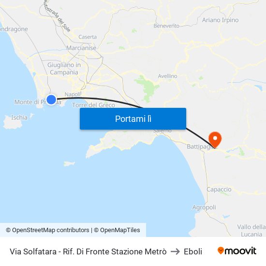 Via Solfatara - Rif. Di Fronte Stazione Metrò to Eboli map