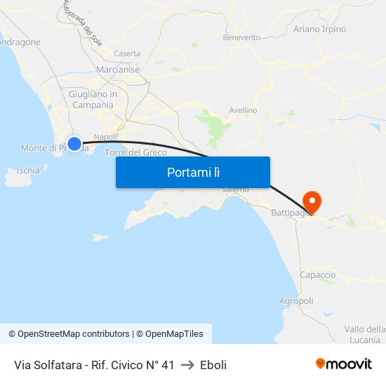 Via Solfatara - Rif. Civico N° 41 to Eboli map