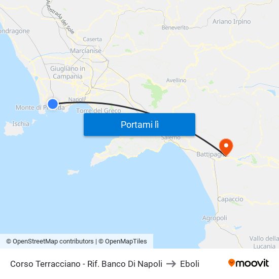 Corso Terracciano - Rif. Banco Di Napoli to Eboli map
