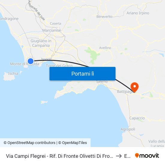 Via Campi Flegrei - Rif. Di Fronte Olivetti Di Fronte Palina N° 3546 to Eboli map