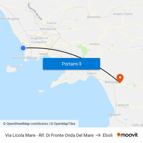 Via Licola Mare - Rif. Di Fronte Onda Del Mare to Eboli map