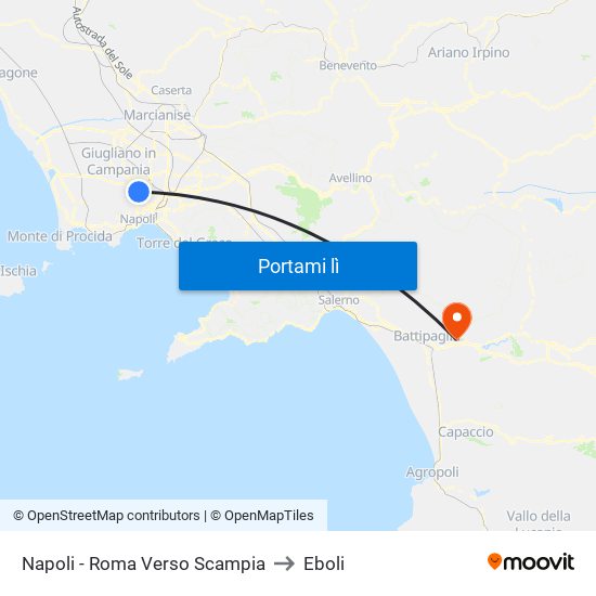 Napoli - Roma Verso Scampia to Eboli map
