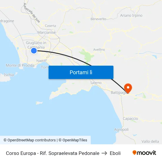 Corso Europa - Rif. Sopraelevata Pedonale to Eboli map