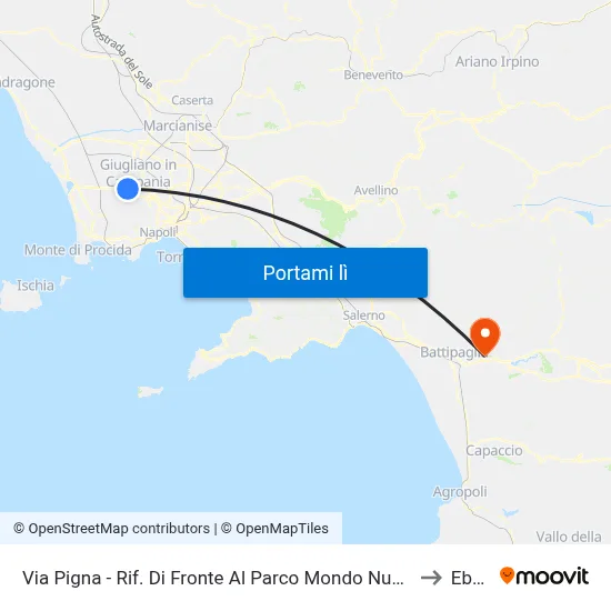 Via Pigna - Rif. Di Fronte Al Parco Mondo Nuovo to Eboli map