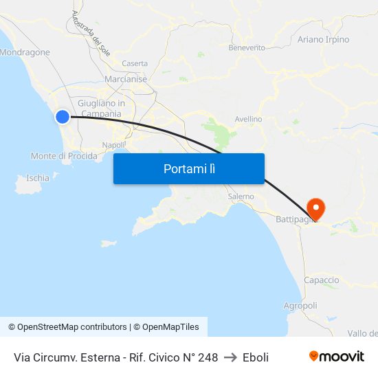 Via Circumv. Esterna - Rif. Civico N° 248 to Eboli map