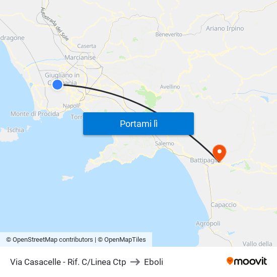 Via Casacelle - Rif. C/Linea Ctp to Eboli map