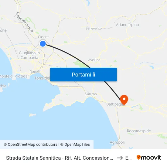Strada Statale Sannitica - Rif. Alt. Concessionaria Mitsubisci to Eboli map