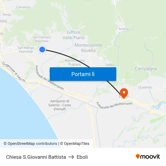 Chiesa S.Giovanni Battista to Eboli map