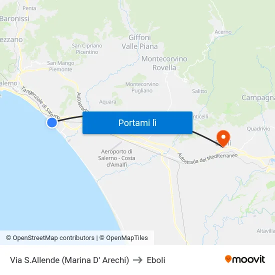 Via S.Allende (Marina D' Arechi) to Eboli map