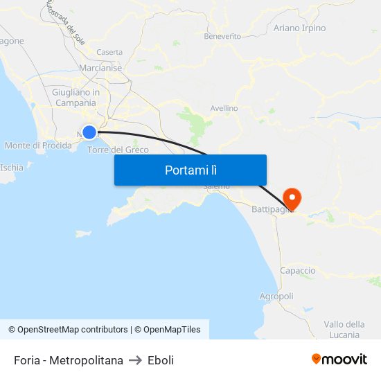 Foria - Metropolitana to Eboli map