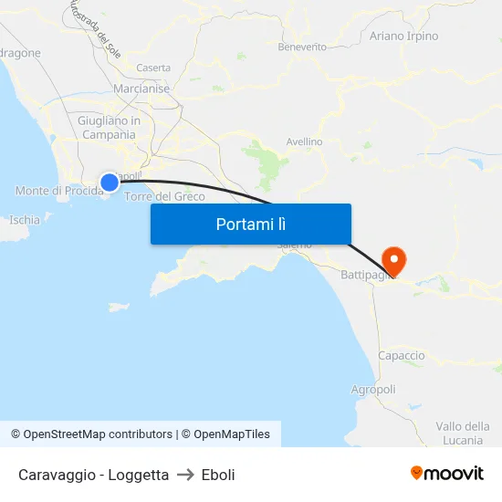Caravaggio - Loggetta to Eboli map