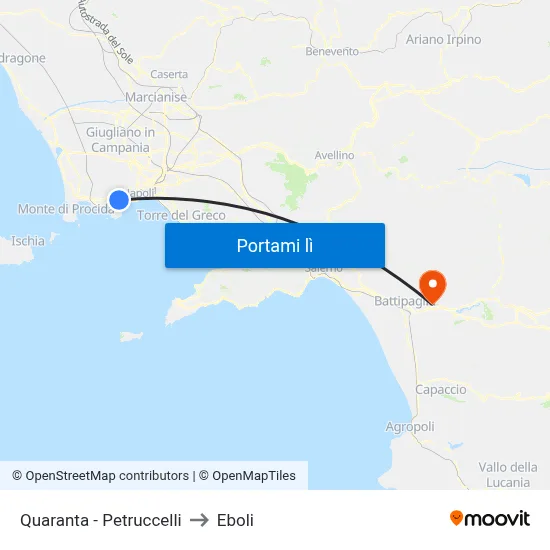 Quaranta - Petruccelli to Eboli map