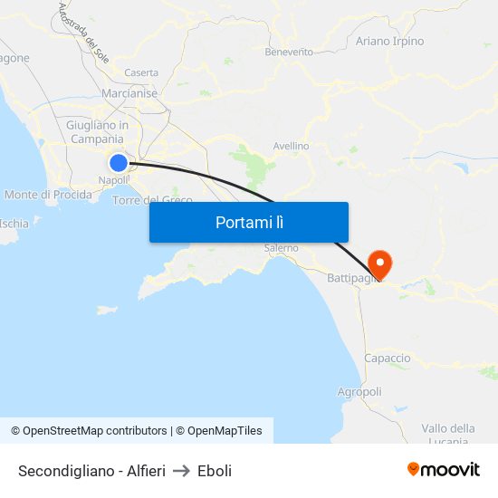 Secondigliano - Alfieri to Eboli map