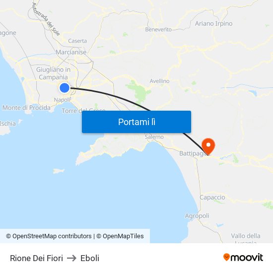 Rione Dei Fiori to Eboli map