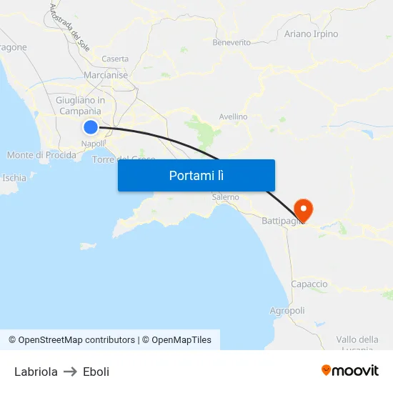 Labriola to Eboli map