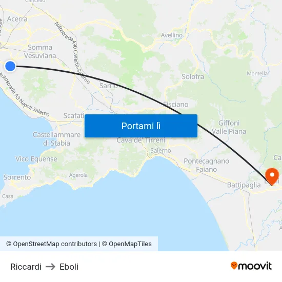 Riccardi to Eboli map