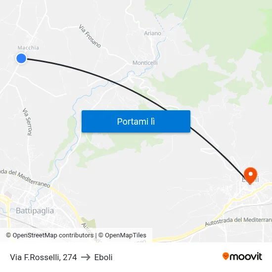 Via F.Rosselli, 274 to Eboli map