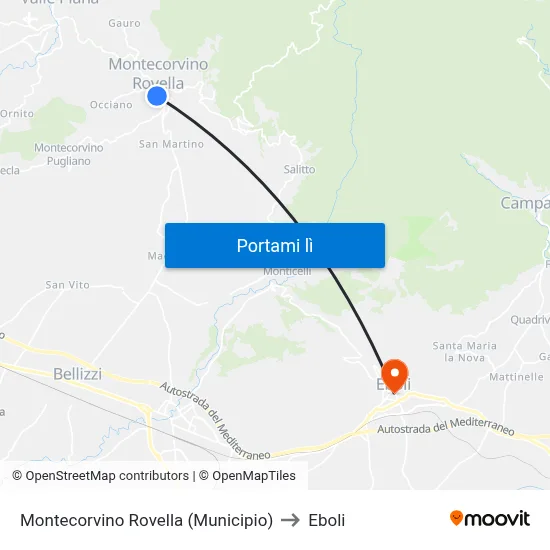 Montecorvino Rovella (Municipio) to Eboli map