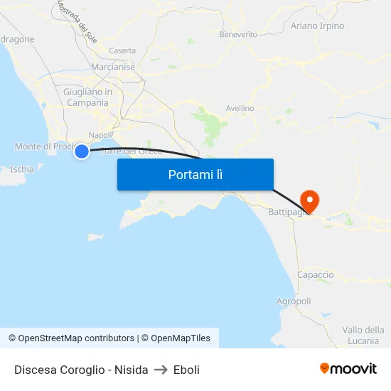 Discesa Coroglio - Nisida to Eboli map