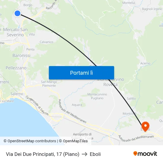 Via Dei Due Principati, 17 (Piano) to Eboli map