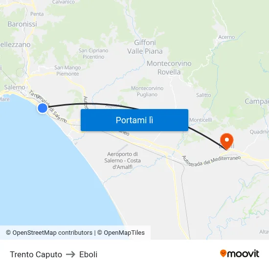 Trento Caputo to Eboli map