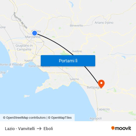 Lazio - Vanvitelli to Eboli map