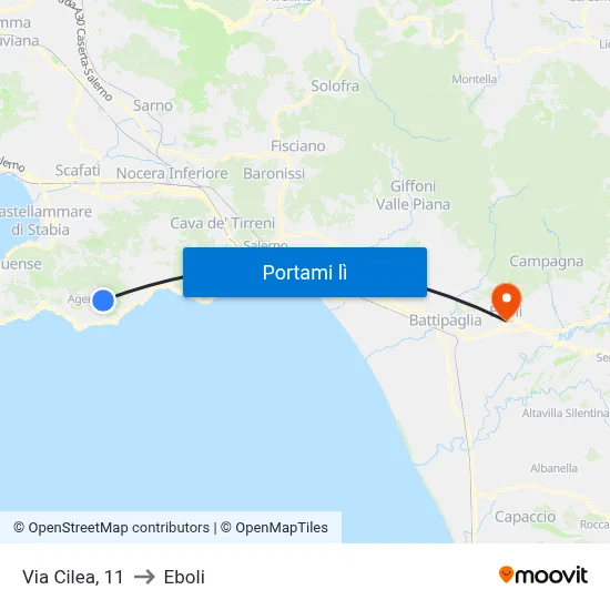 Via Cilea, 11 to Eboli map